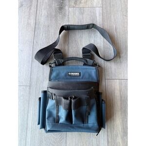 Husky Blue Black Ripstop Tool Pouch Organizer with Shoulder Strap and Handle